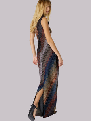 Abito lungo con motivo snake Missoni