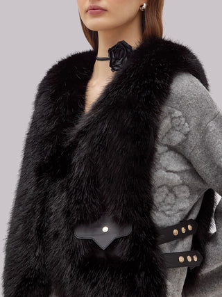 Gilet in ecopelliccia nero Blugirl