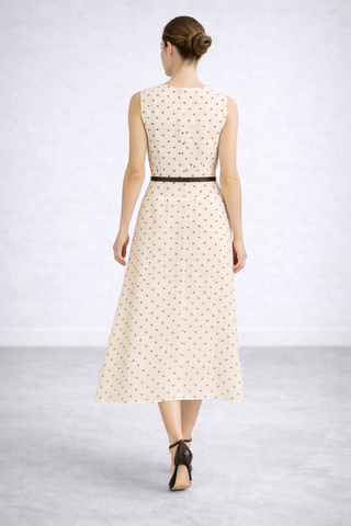 Abito scollo V fantasia pois Parosh