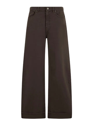 Jeans wide leg Cuoricini color marrone Parosh