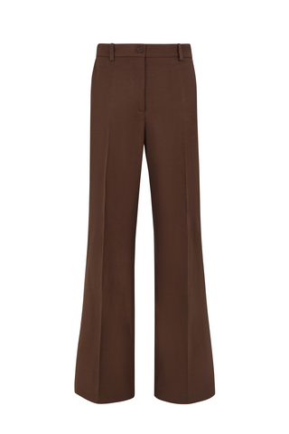 Pantalone palazzo in viscosa marrone Parosh