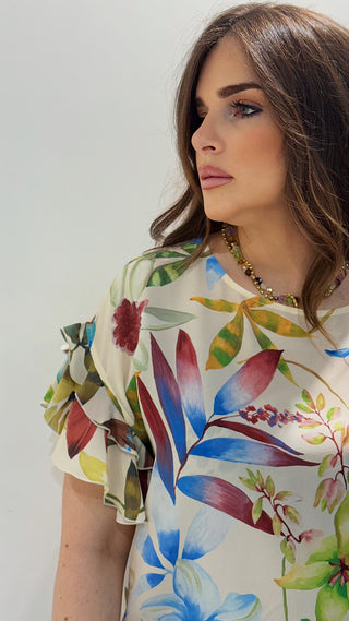 Blusa Cruze in fantasia di seta Momonì