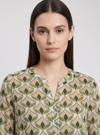 Camicia in cotone con motivo floreale Camicetta Snob
