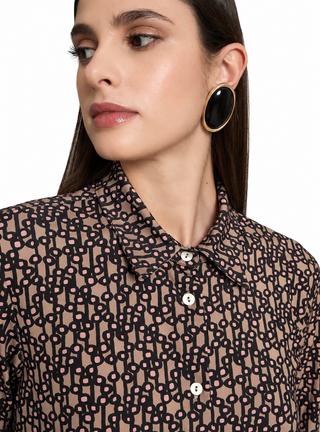 Camicia no stiro elasticizzata fantasia Camicetta Snob
