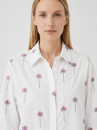 Camicia in misto lino ricamato Camicetta Snob