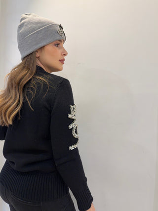 Maglia Love com strass Regina Cachemire