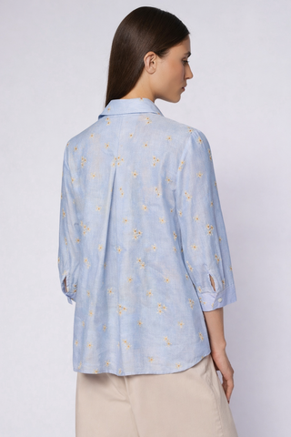 Camicia in misto cotone con motivo floreale Camicetta Snob
