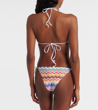 Costume bikini in viscosa lamé con macro zig zag Missoni