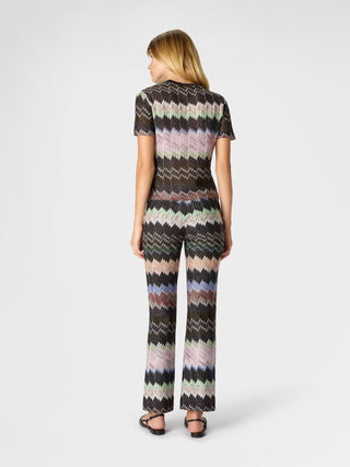 Pantalone flare in viscosa lamé con zig zag  Missoni