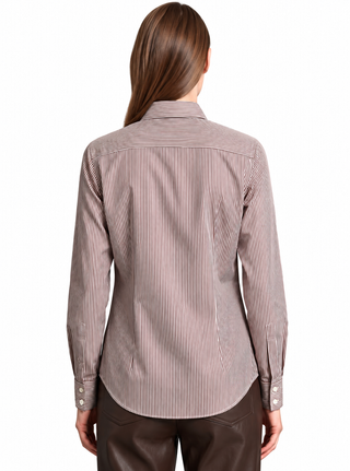 Camicia in cotone elasticizzato fantasia a righe Camicetta Snob