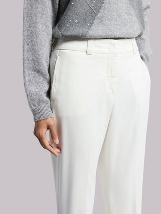 Pantalone in gabardina di cotone soft stretch Peserico