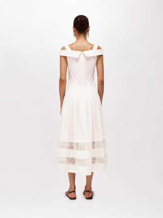 Abito midi in cotone e pizzo Blugirl