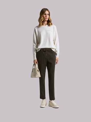 Pantalone in twill mano pesca in cotone Peserico