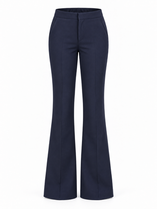 Pantalone flare in viscosa elasticizzata blu notte La Torre