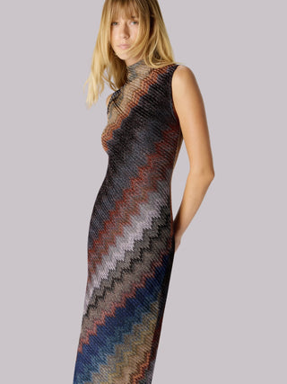 Abito lungo con motivo snake Missoni