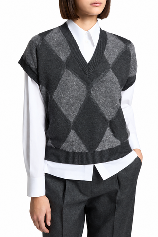 Gilet in maglia misto alpaca e lana vergine Peserico