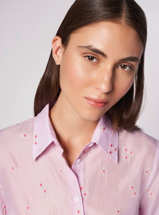 Camicia in misto cotone con motivo floreale Camicetta Snob