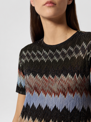 Abito in viscosa lamé a maniche corte Missoni