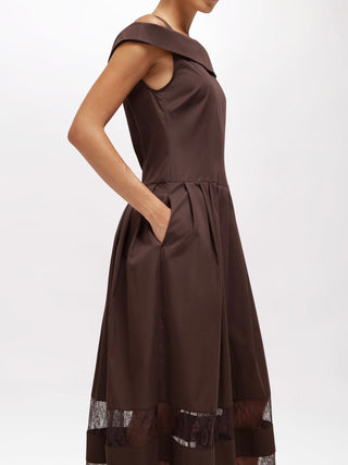 Abito midi in cotone e pizzo Blugirl