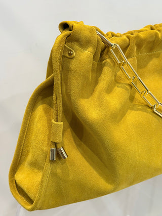 Borsa Giorgia media in pelle color senape
