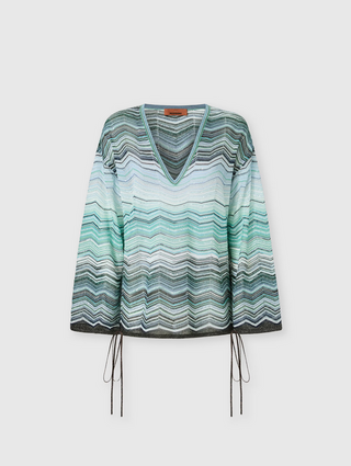 Blusa over in viscosa chevron lamé con paillettes Missoni
