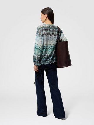 Blusa over in viscosa chevron lamé con paillettes Missoni