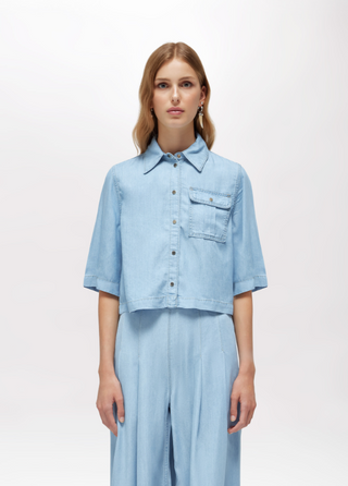 Camicia boxy in denim Blugirl
